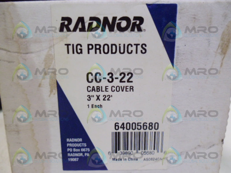 RADNOR CC-3-22 CABLE COVER 3"X22' *NEW IN BOX*