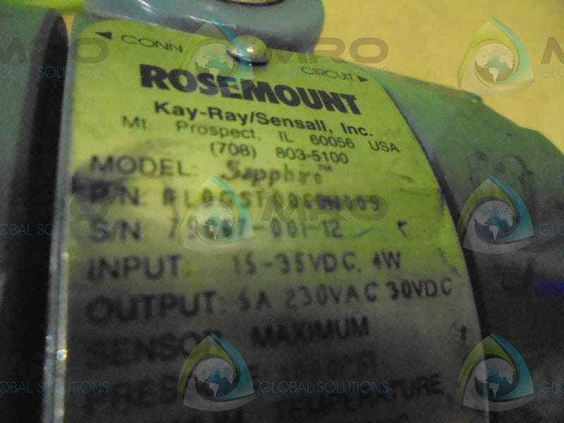 ROSEMOUNT SAPPHIRE FLOGST0060N00S TEMPERATURE TRANSMITTER *USED*