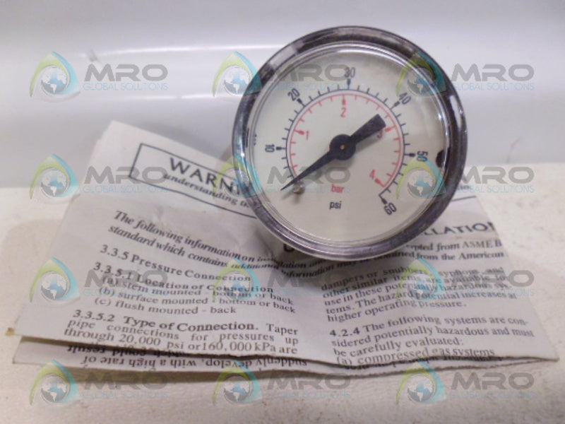 SPEC K4515N18060 PRESSURE GAUGE 0-60*NEW IN BOX*