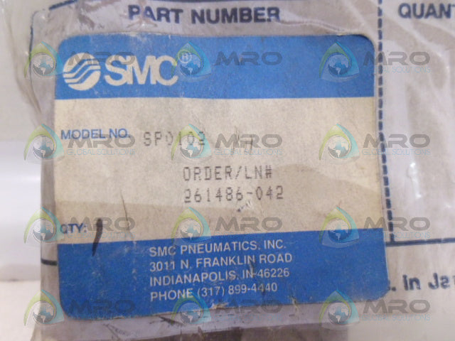 SMC SP0102 SUB PLATE VALVE *NEW IN FACTORY BAG*