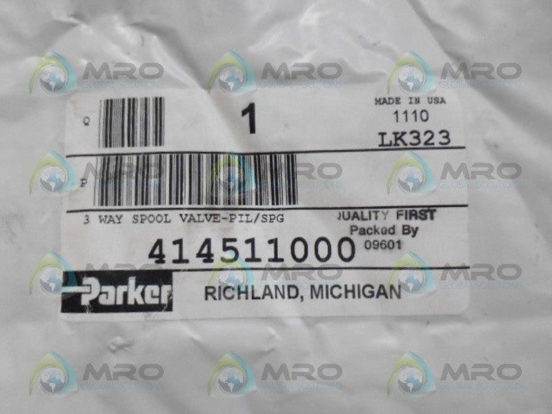 PARKER 414511000 3-WAY SPOOL VALVE *FACTORY SEALED*