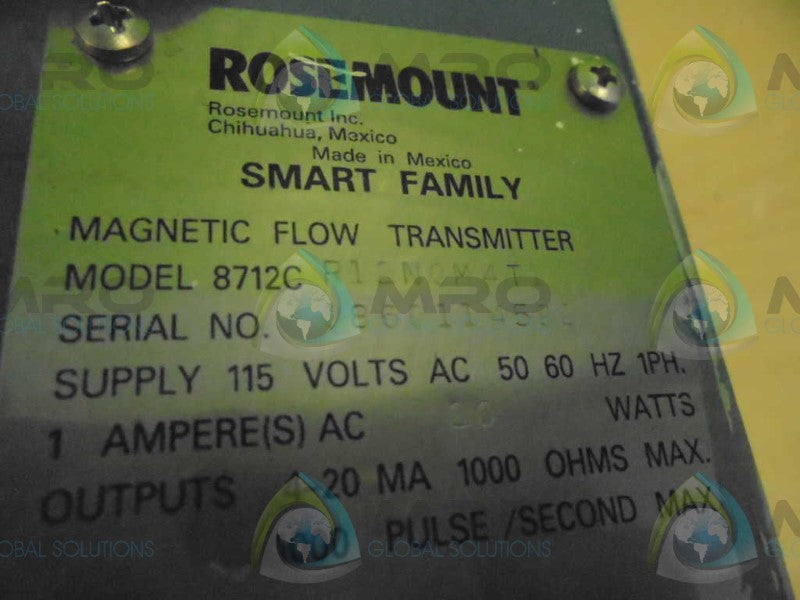 ROSEMOUNT 8712CR12N0M4T1 MAGNETIC FLOW TRANSMITTER *USED*