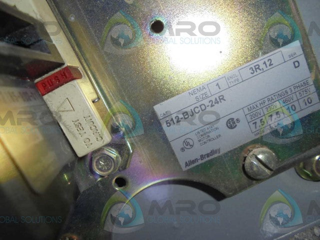ALLEN BRADLEY 512-BJCD-24R SER.D STARTER DISCONNECT *USED*