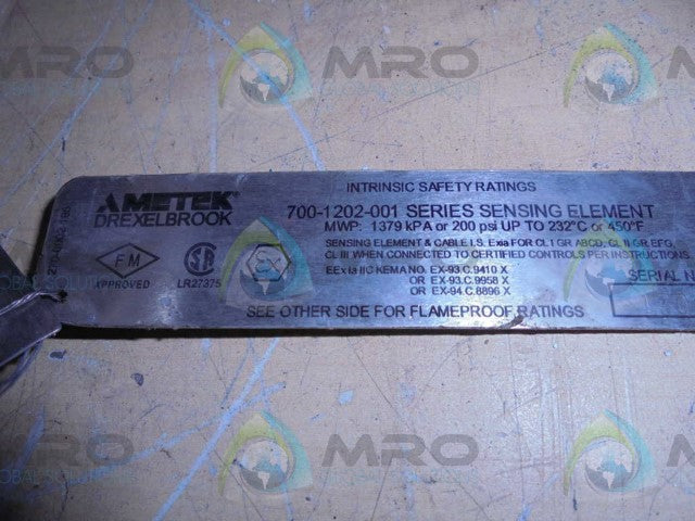 AMETEK 700-1202-001 SERIES SENSING ELEMENT 22"ROD *USED*