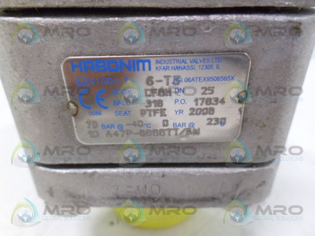 HABONIM 6-T3 BALL VALVE *NEW NO BOX*