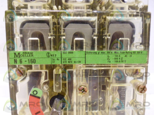 KLOCKNER MOELLER N6-160 DISCONNECT SWITCH *NEW NO BOX*