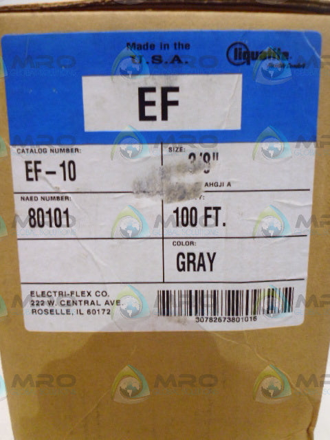 LIQUATITE EF-10 FLEXIBLE CONDUIT 3/8" 100' GREY *FACTORY SEALED*