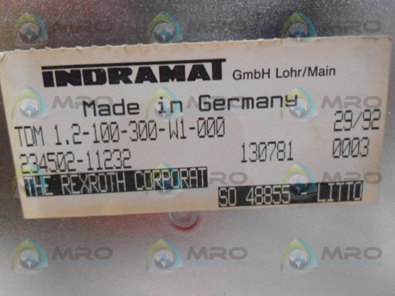 INDRAMAT TDM1.2-100-300-W1-000 (AS PICTURED) * NEW NO BOX *