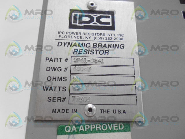 IPC 5P41-0841 DYNAMIC BRAKING RESISTOR *NEW NO BOX*