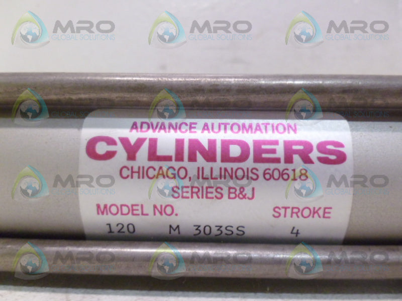 ADVANCE AUTOMATION 120M303SS STROKE 4 SERIES B&J CYLINDER *NEW NO BOX*
