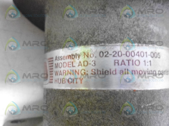 HUB CITY MODEL AD-3 GEAR REDUCER RATIO 1:1 *NEW NO BOX*
