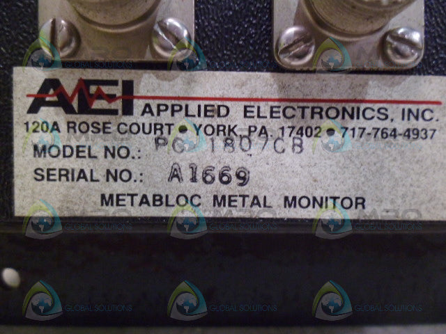 AEI PC-1807CB METABLOC METAL MONITOR *USED*