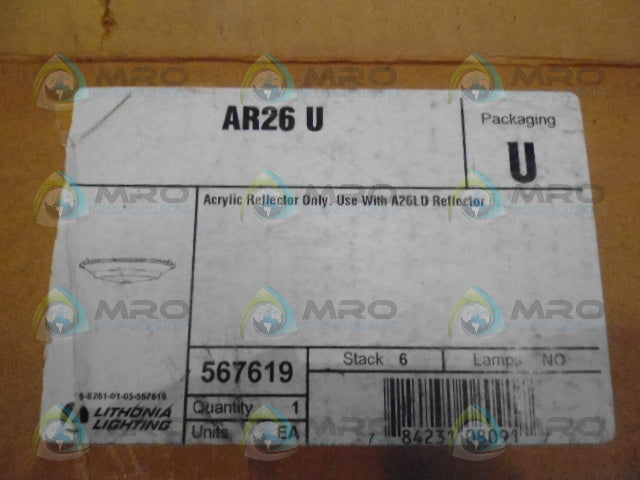 LITHONIA LIGHTING AR26U REFLECTOR ALUMINUM *NEW IN BOX*