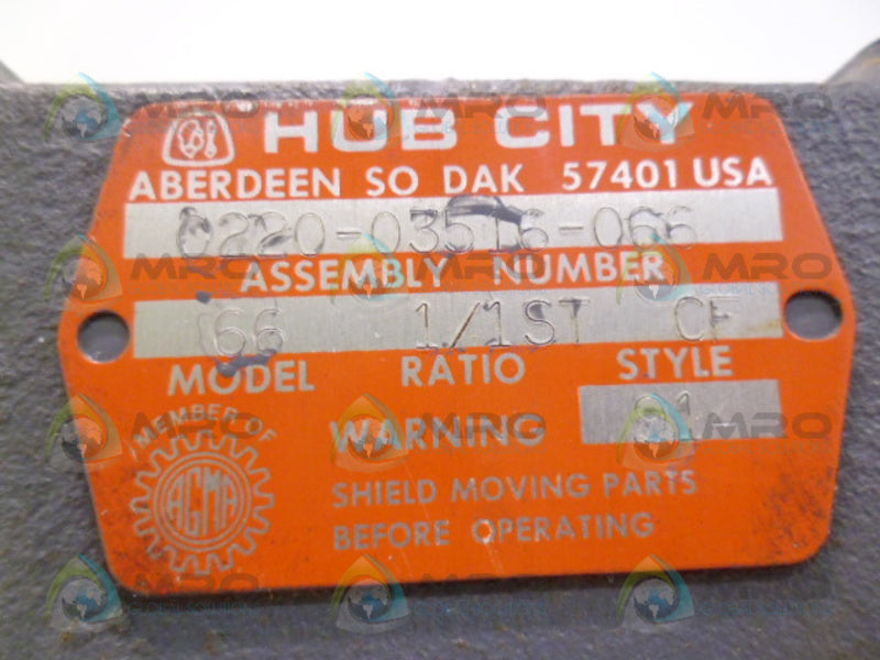 HUB CITY 0220-035-D6-066 MODEL 66 STYLE CF RATIO 1/1ST *NEW NO BOX*