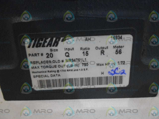 DODGE TIGEAR 20Q15R56 GEAR REDUCER *NEW NO BOX*