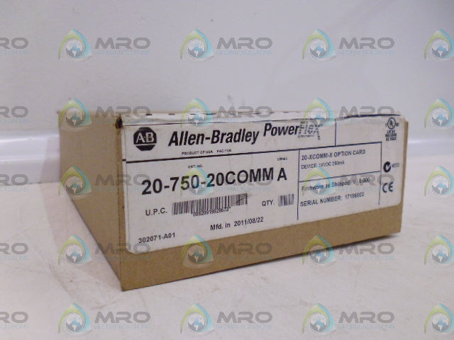 ALLEN BRADLEY POWERFLEX 20-750-20COMM SER. A F/W 0.000 DATE:2011*FACTORY SEALED*
