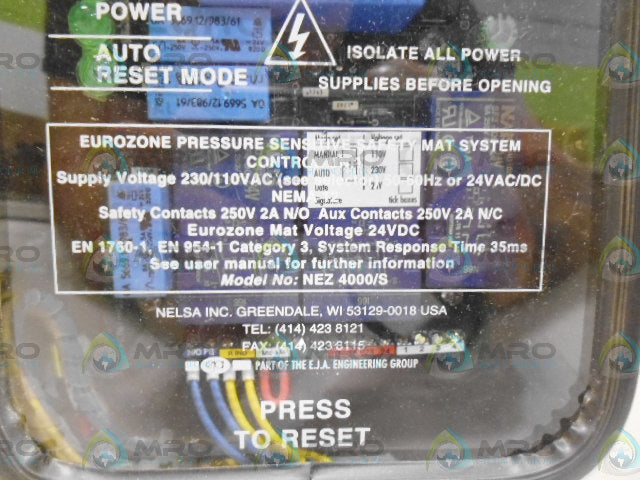 NELSA EUROZONE NEZ4000/S PRESSURE SENSITIVE SAFETY CONTROLLER *NEW NO BOX*