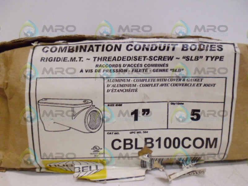 HUBBELL CBLB100COM CONDUIT BODY 1" (BOX OF 5) NSFS