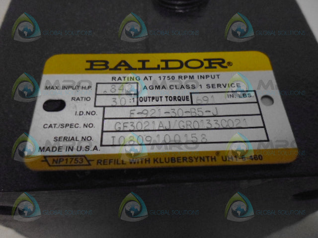BALDOR GF3021AJ RIGHT ANGLE NEMA MOTOR *NEW IN BOX*