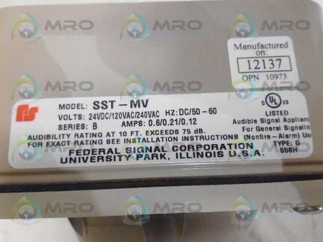 FEDERAL SIGNAL SST-MV SER B GREY SELECTABLE SIRENTONE*NEW NO BOX*