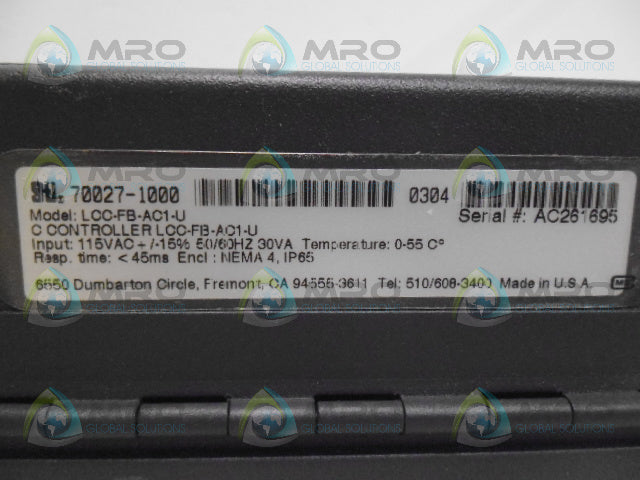 STI 70027-1000 LCC-FB-AC1-U LIGHT CURTAIN CONTROLLER (AS PICTURED) *NEW IN BOX*
