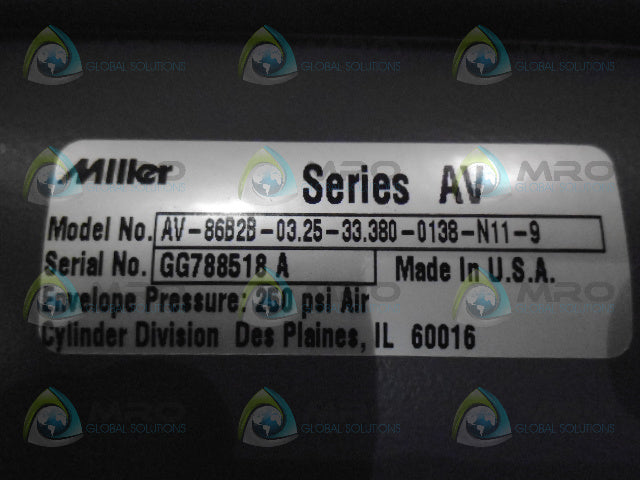 MILLER AV-86B2B-03.25-33.380-0138-N11-9 CYLINDER *NEW NO BOX*