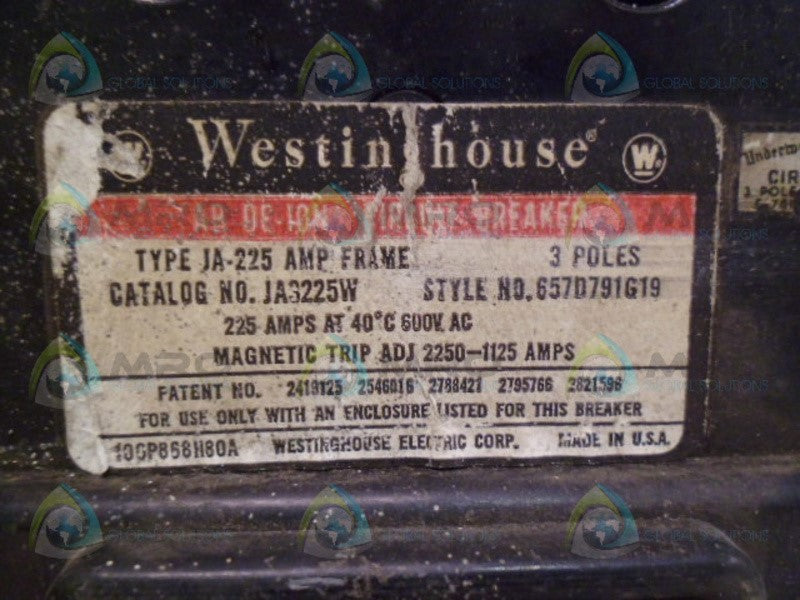 WESTINGHOUSE JA3225W CIRCUIT BREAKER  UNMP