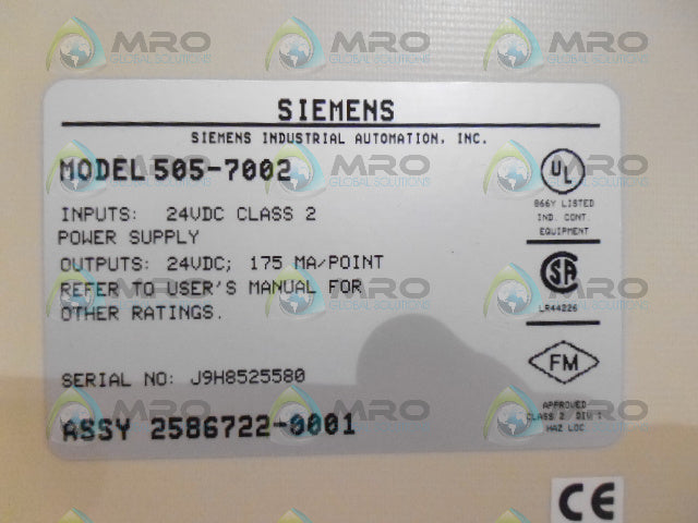 SIEMENS 505-7002 HIGH SPEED COUNTER *USED*