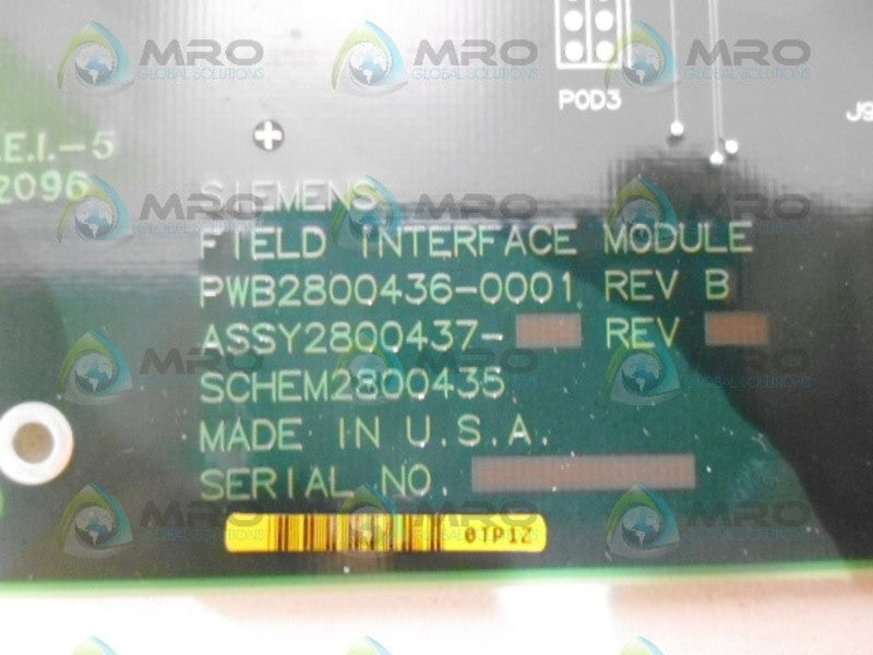 SIEMENS 505-7202 FIELD INTERFACE NSNP