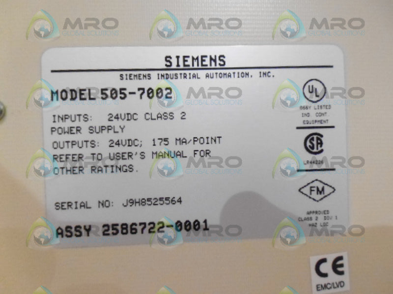 SIEMENS 505-7002 HIGH SPEED CONECTOR (AS PICTURED) *USED*