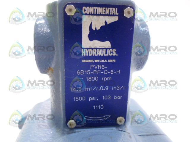 CONTINENTIAL HYDRAULICS PVR6-6B15-RF-O-6-H VANE PUMP 1800 RPM *NEW NO BOX*