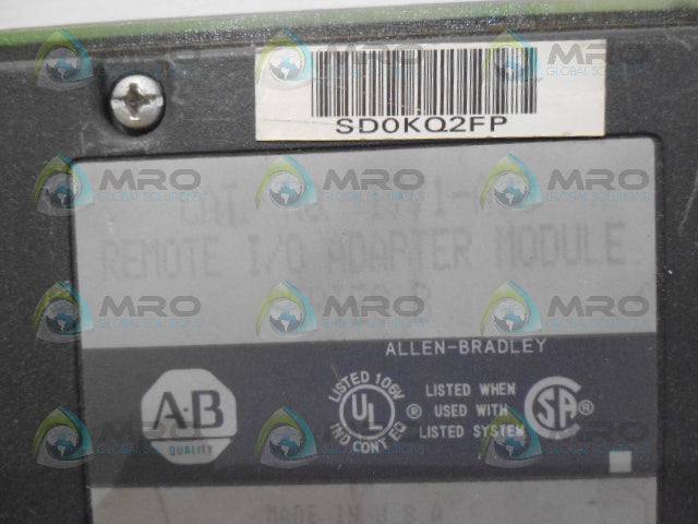 ALLEN BRADLEY 1771-ASB SER. B REMOTE I/O ADAPTER MODULE *USED*