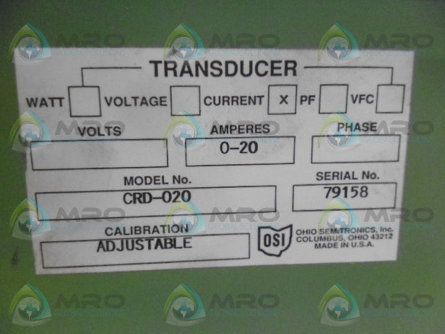 OHIO SEMITRONICS CRD-020 TRANSDUCER *NEW NO BOX*
