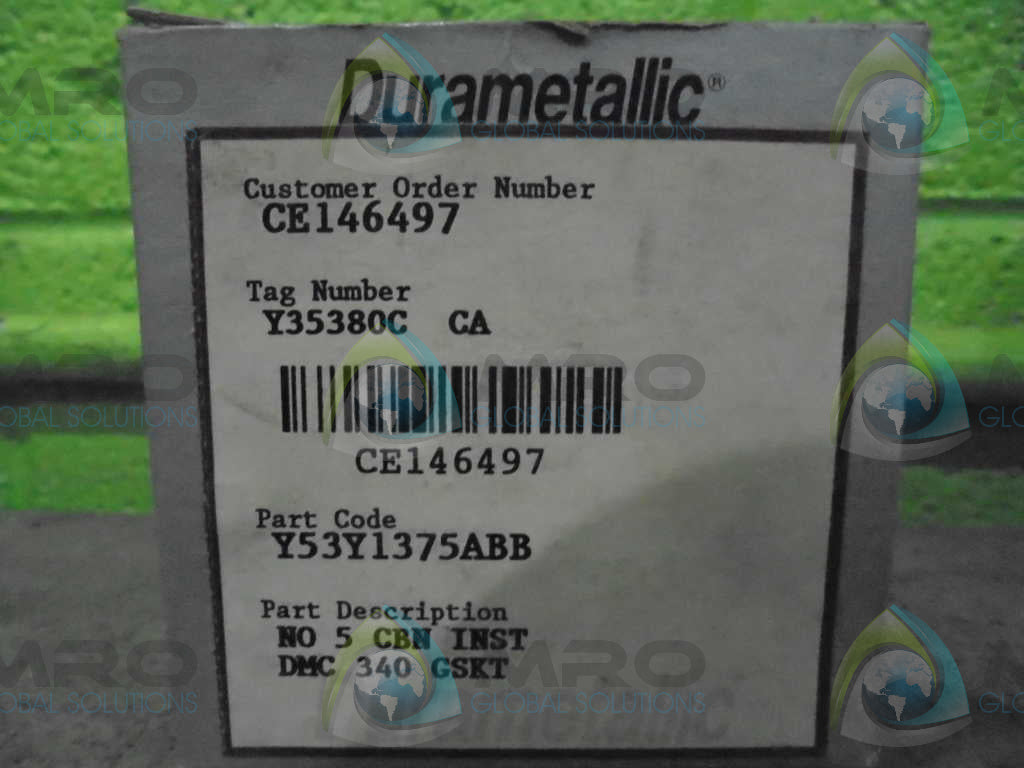 DURAMATALLIC Y53Y1375ABB CARBON INSERT O-RING *NEW IN BOX*