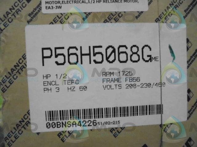 RELIANCE ELECTRIC P56H5068G MOTOR *NEW IN BOX*