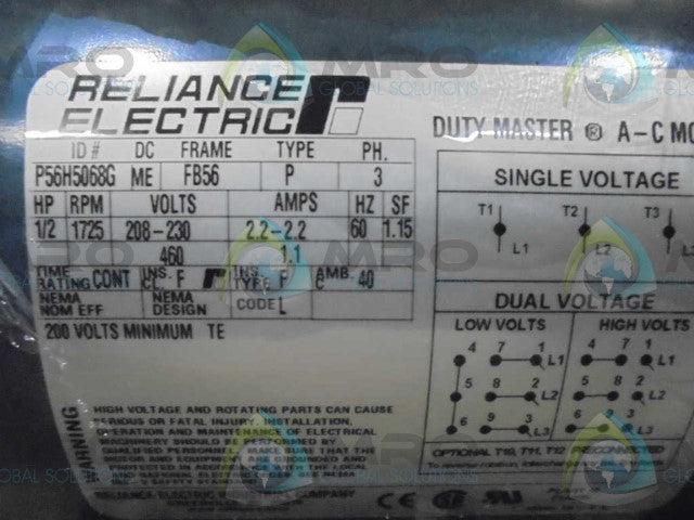 RELIANCE ELECTRIC P56H5068G MOTOR *NEW IN BOX*