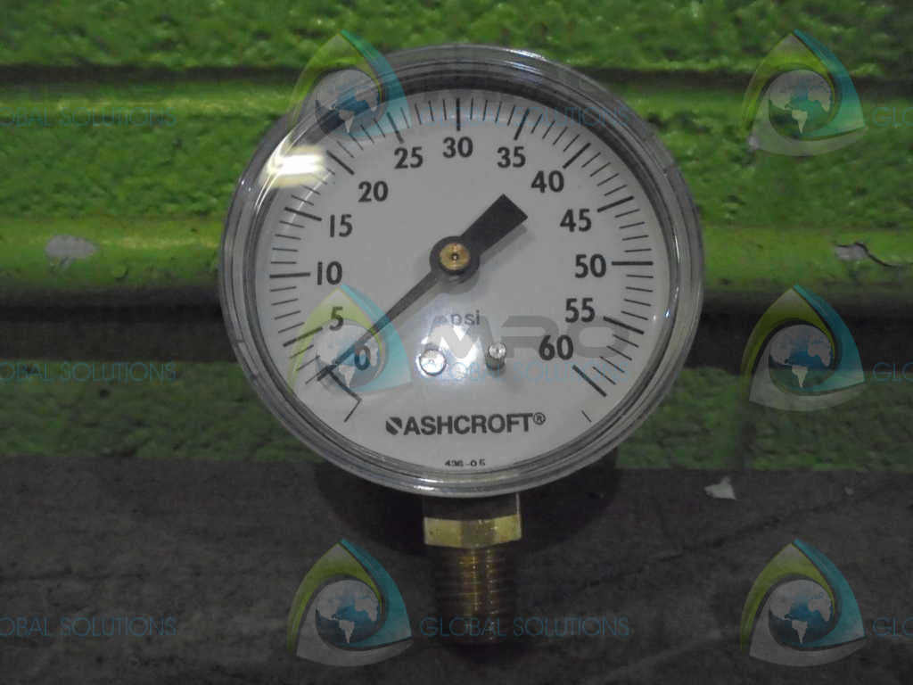 ASHCROFT 25W1005PH02LXZG-60# PRESSURE GAUGE 0-60 PSI *NEW IN BOX*