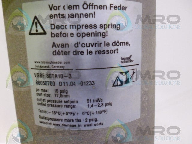 KROMSCHROEDER VGBF80TA10-3 SOLENOID VALVE *NEW NO BOX*