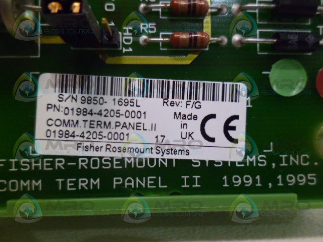 FISHER-ROSEMOUNT 01984-4205-0001 COMMUNICATION TERM PANEL *USED*