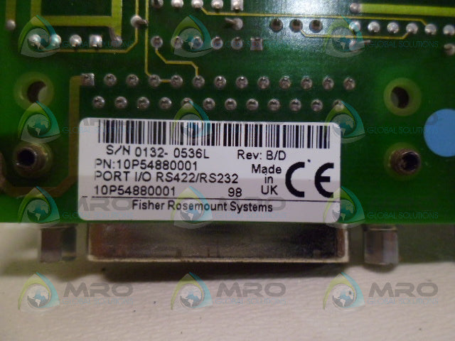 FISHER-ROSEMOUNT 10P54880001 INTERFACE CARD *USED*