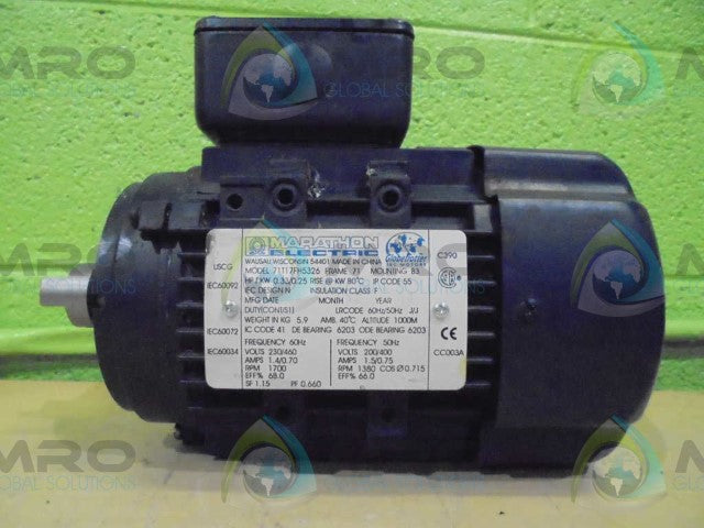 MARATHIN ELECTRIC 71T17FH5326 MOTOR .33HP *USED*