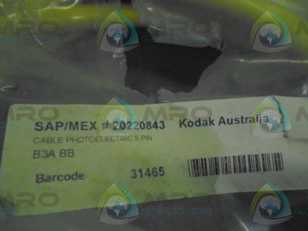 KODAK 20220843 CABLE PHOTOELECTRIC 5 PIN *FACTORY SEAL*