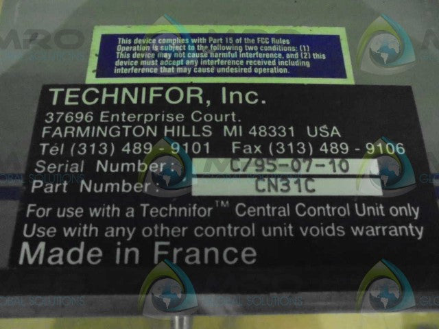 TECHNIFOR INC. CN31C *USED*
