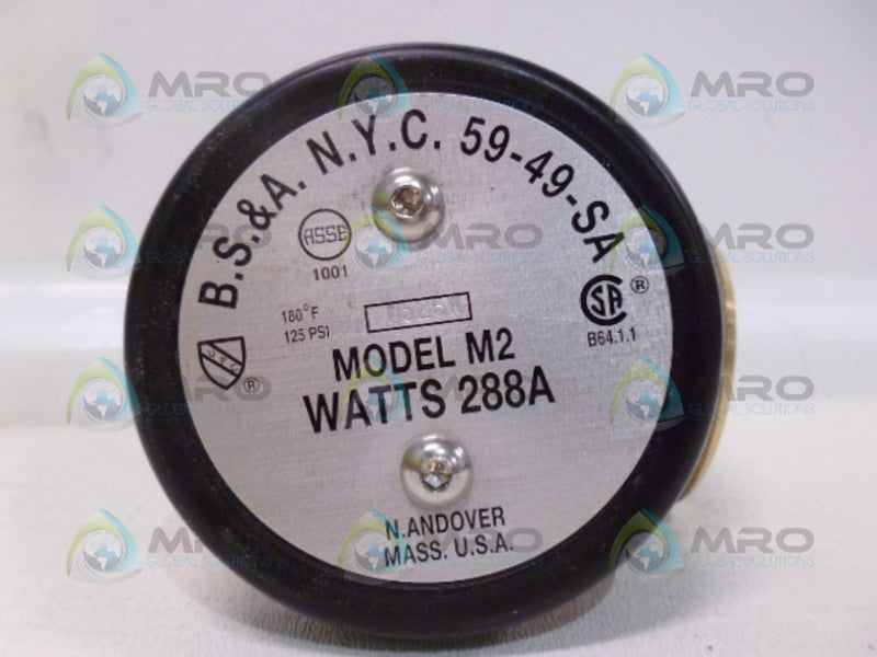 WATTS 0336500 1 1/4 288 AM2 ANTI SIPHON VACUUM BREAKER *NEW IN BOX*