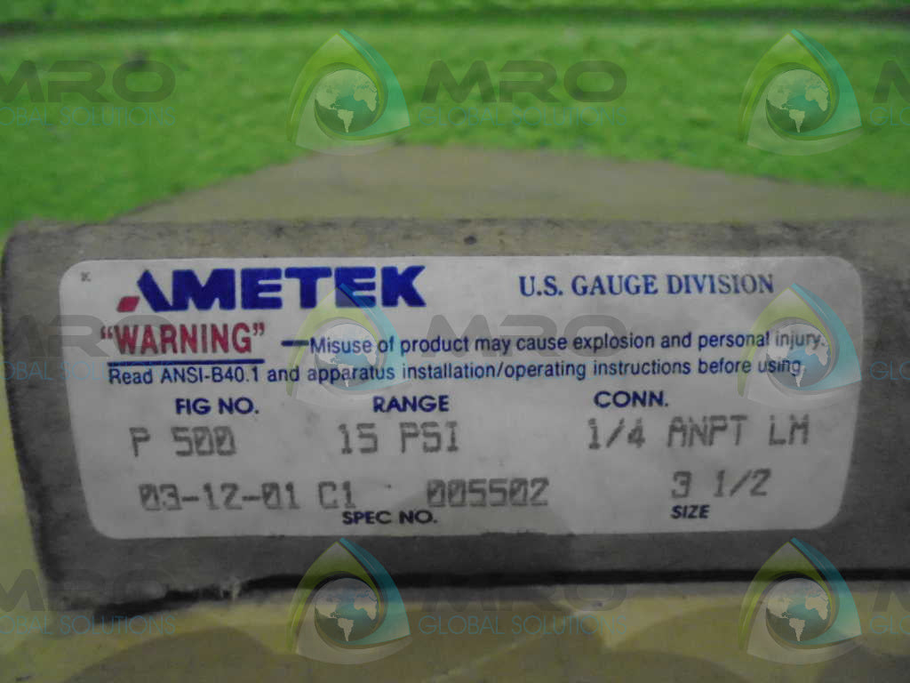 AMETEK C1 005502 PRESSURE GAGE *NEW IN BOX*