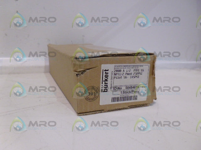 BURKERT 00454619 ANGLE SEAT VALVE SS *NEW IN BOX*