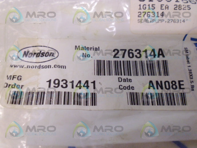 NORDSON 276314A PISTON PUMP SEAL KIT *NEW IN FACTORY BAG*