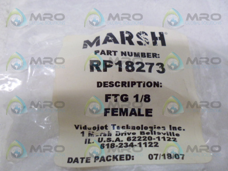 MARSH RP18273 FTG 1/8 FEMALE *NEW IN ORIGINAL PACKAGE*