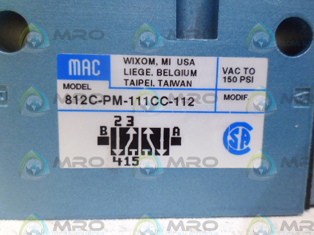 MAC 812C-PM-111CC-112 VALVE *NEW IN BOX*