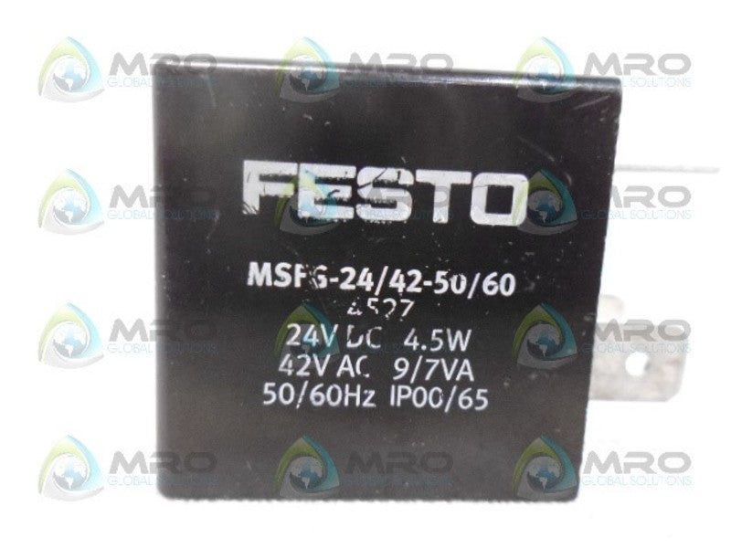 FESTO MSPG-24/42-50/60 SOLENOID VALVE COIL 4527 UNMP